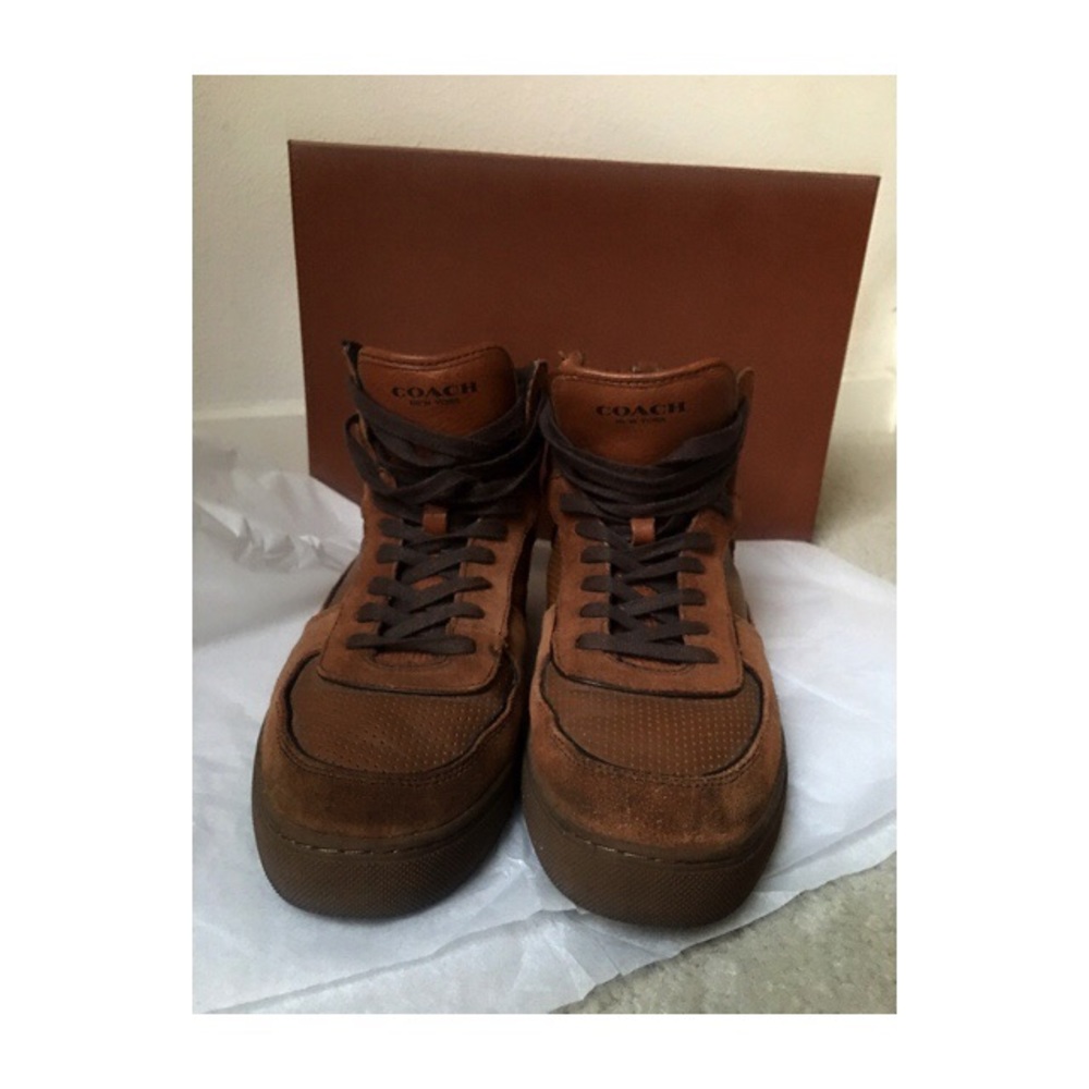 COACH Genuine Leather Dave Sneaker Hi-Top - Picture 4 of 8